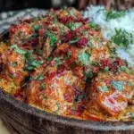 creamy crockpot coconut chicken tikka masala - featured image