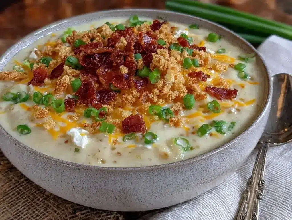 creamy crockpot potato soup - featured image