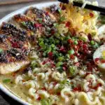 creamy garlic chicken ramen - featured image