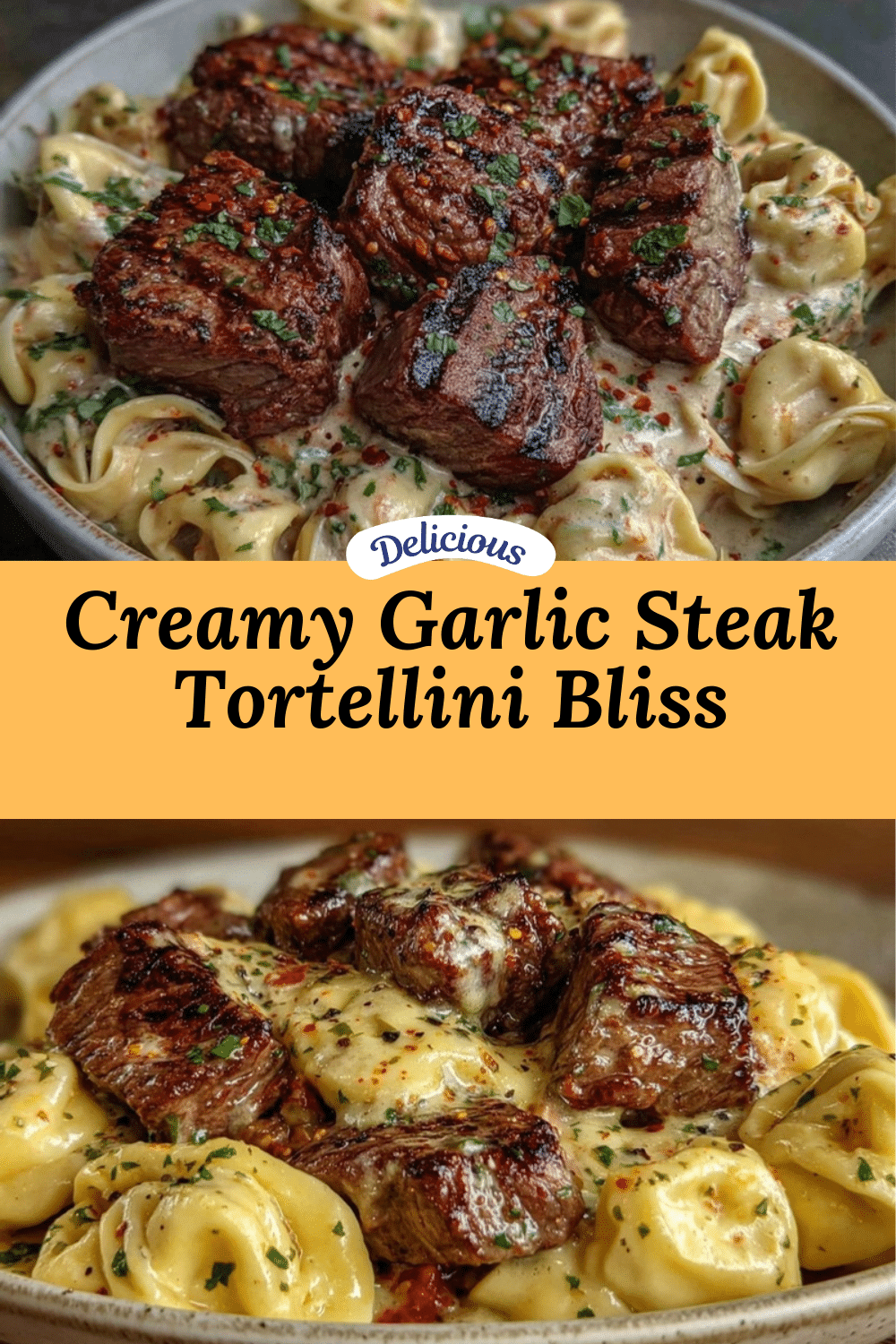 creamy garlic steak tortellini recipe