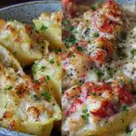 creamy seafood stuffed shells - featured image