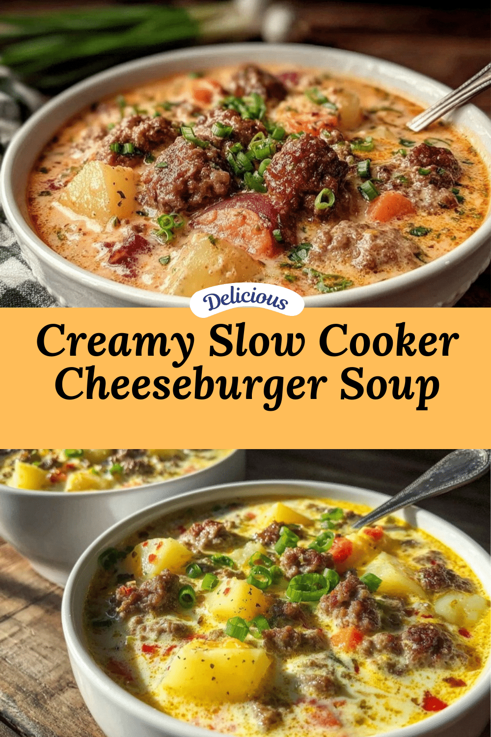 creamy slow cooker cheeseburger soup recipe