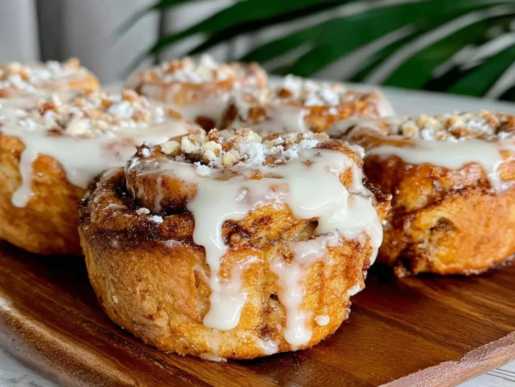 creamy smashed Blackstone cinnamon rolls - featured image