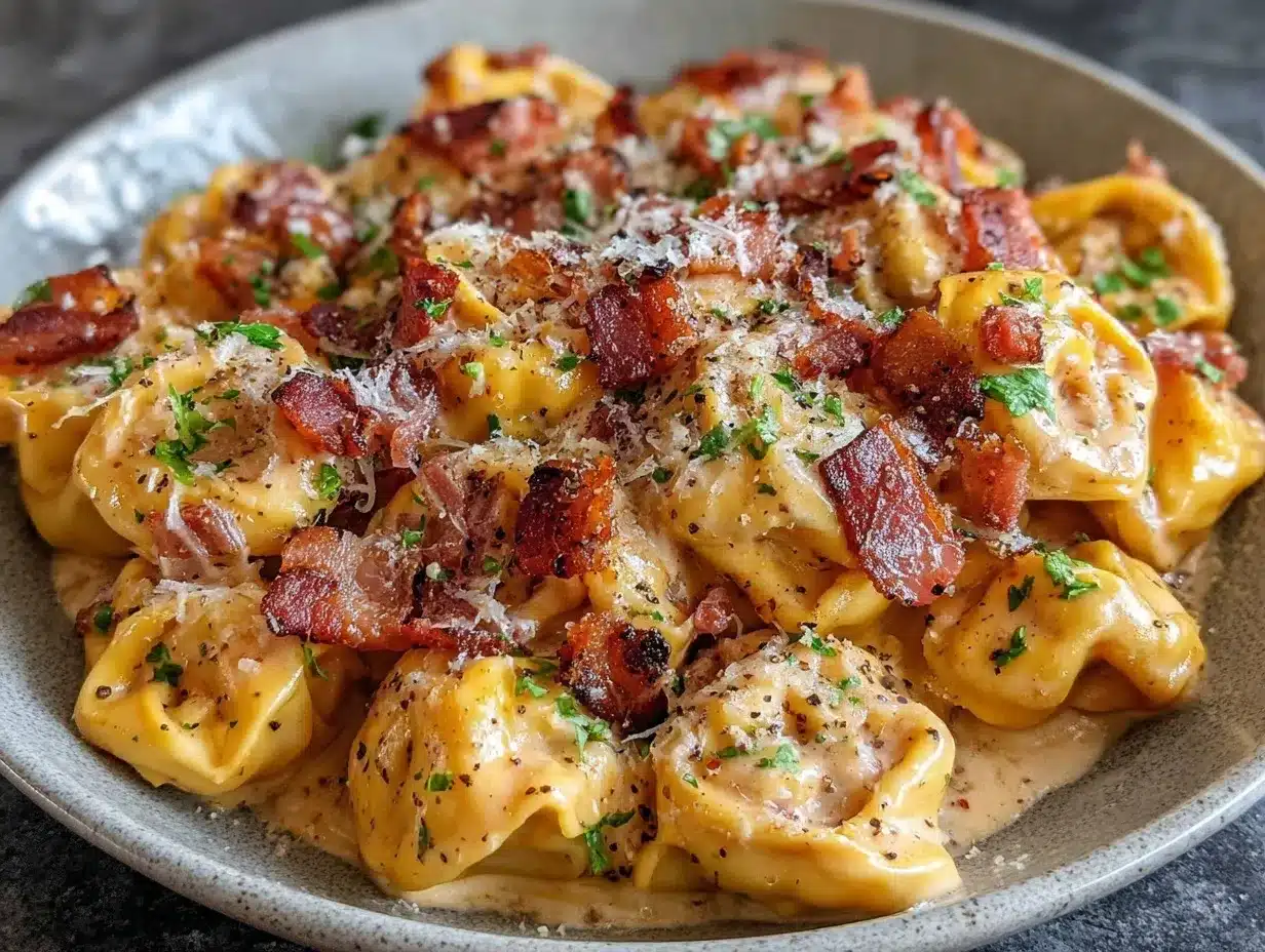 creamy tortellini carbonara preparation steps