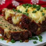 crockpot French onion meatloaf - featured image