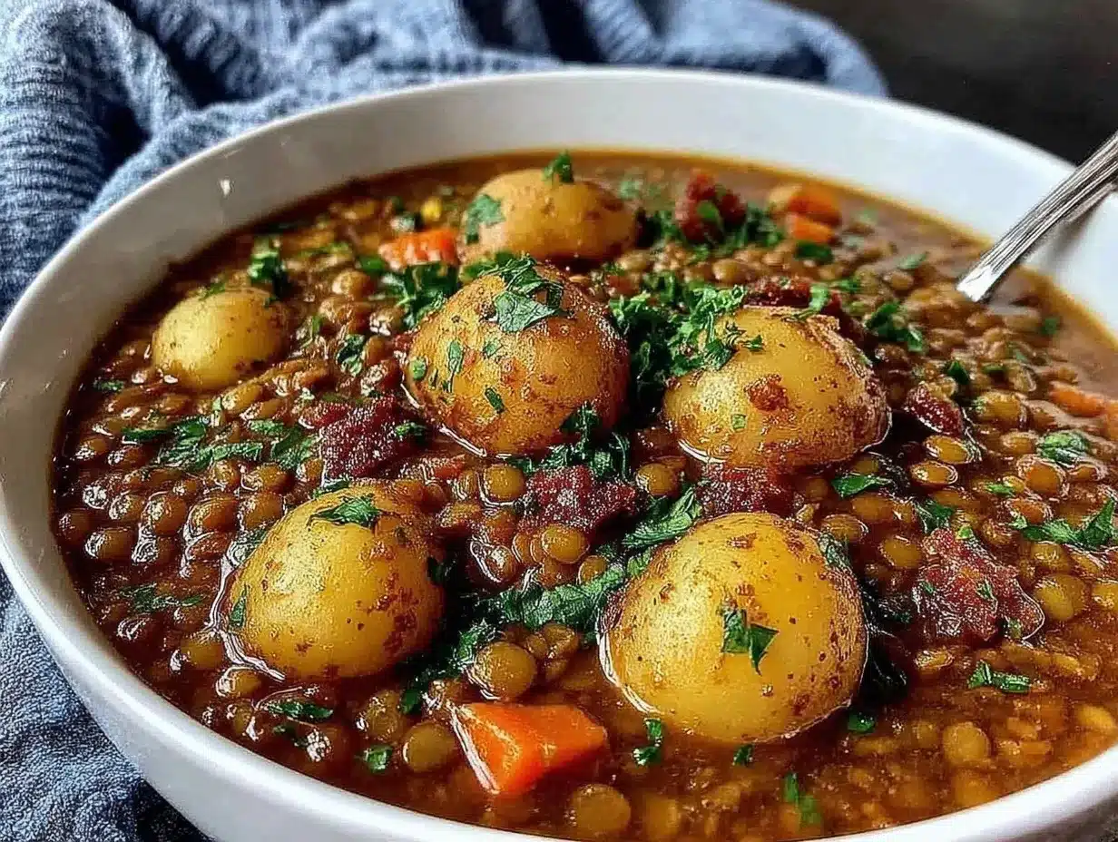 easy lentil potato soup preparation steps