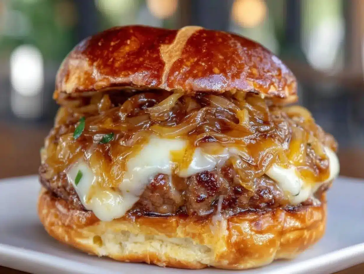 French onion burgers preparation steps