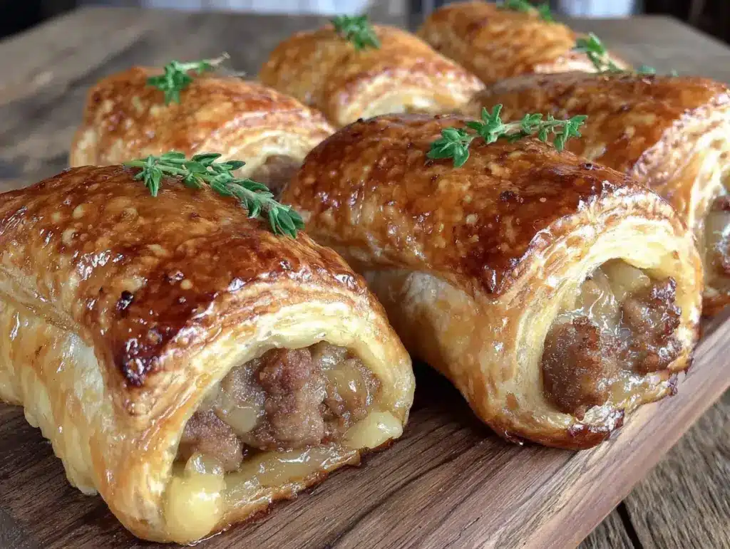 French onion sausage rolls - featured image