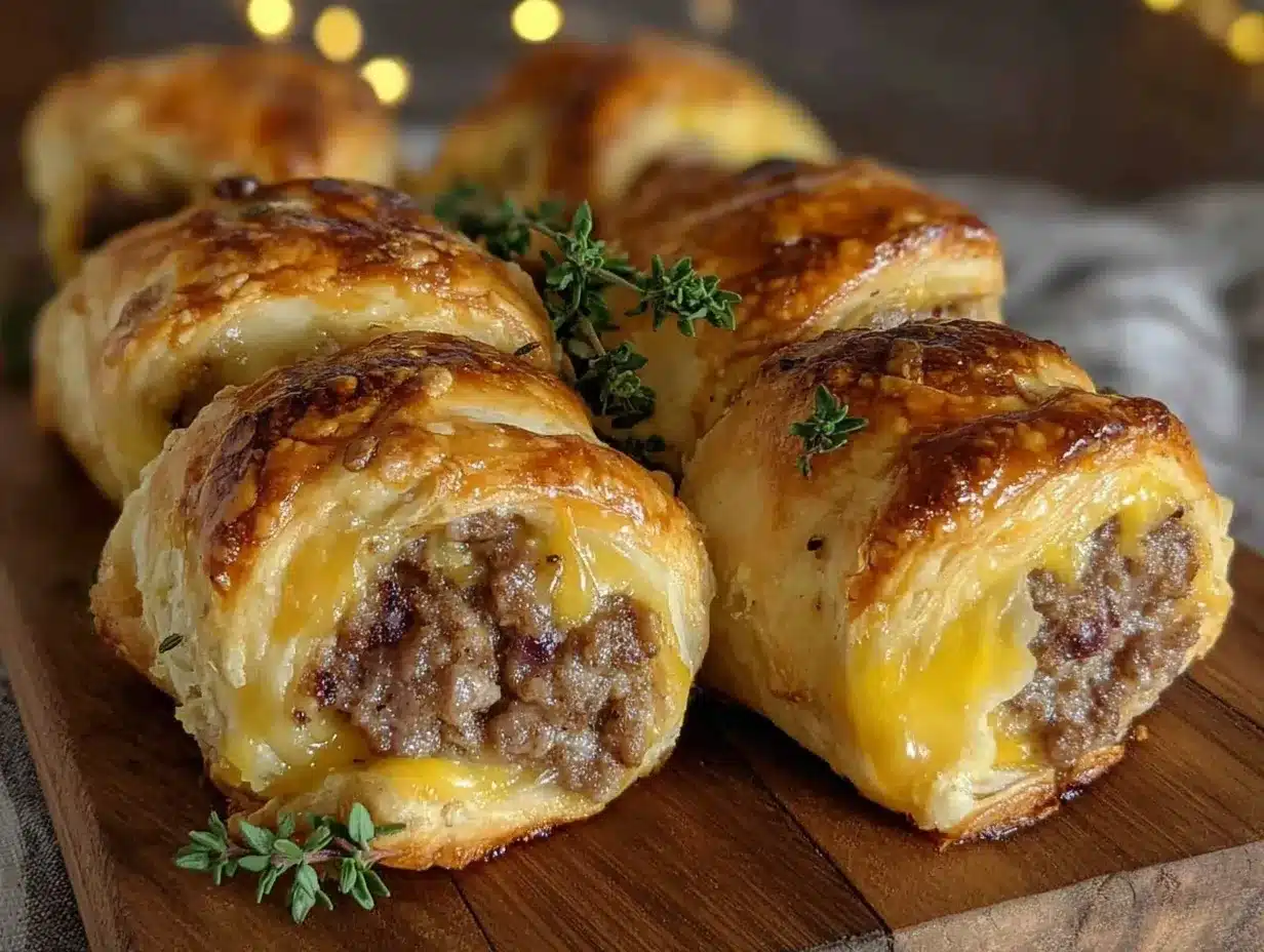 French onion sausage rolls preparation steps
