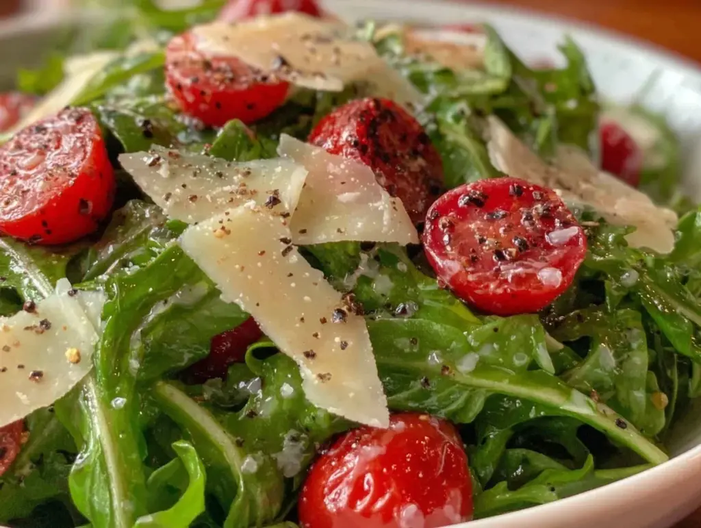 fresh arugula salad with Parmesan - featured image