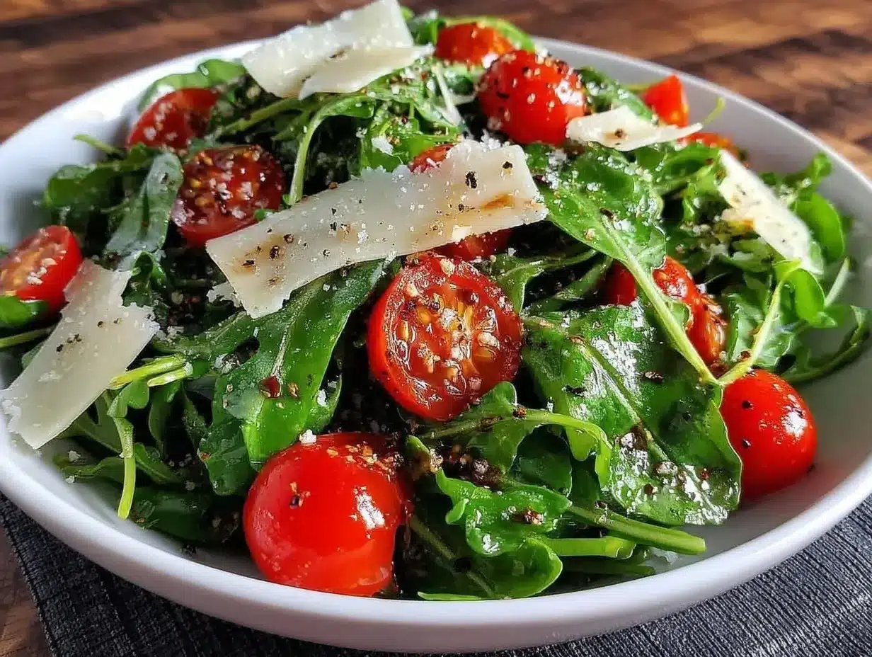 fresh arugula salad with Parmesan preparation steps