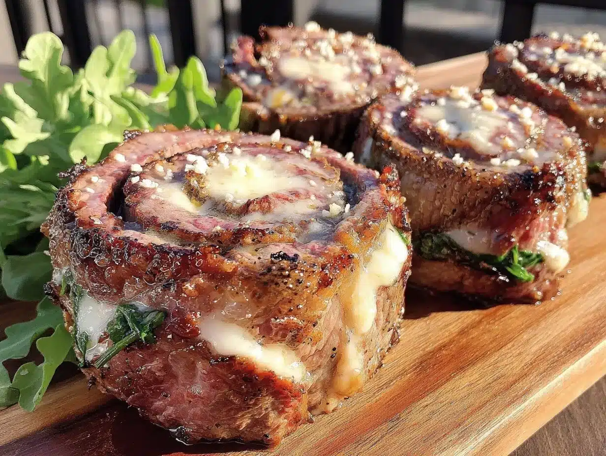 grilled flank steak pinwheels preparation steps