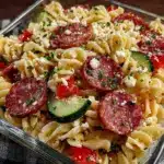 high protein italian pasta salad - featured image