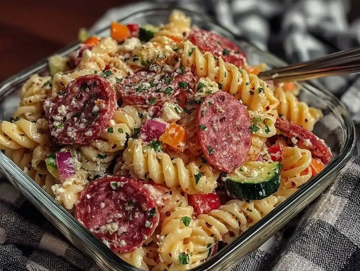 high protein italian pasta salad preparation steps