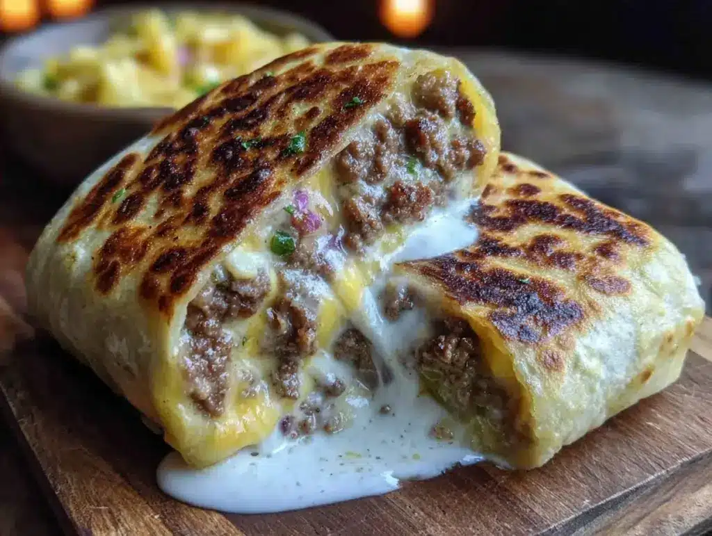 quick easy grilled cheese burrito - featured image