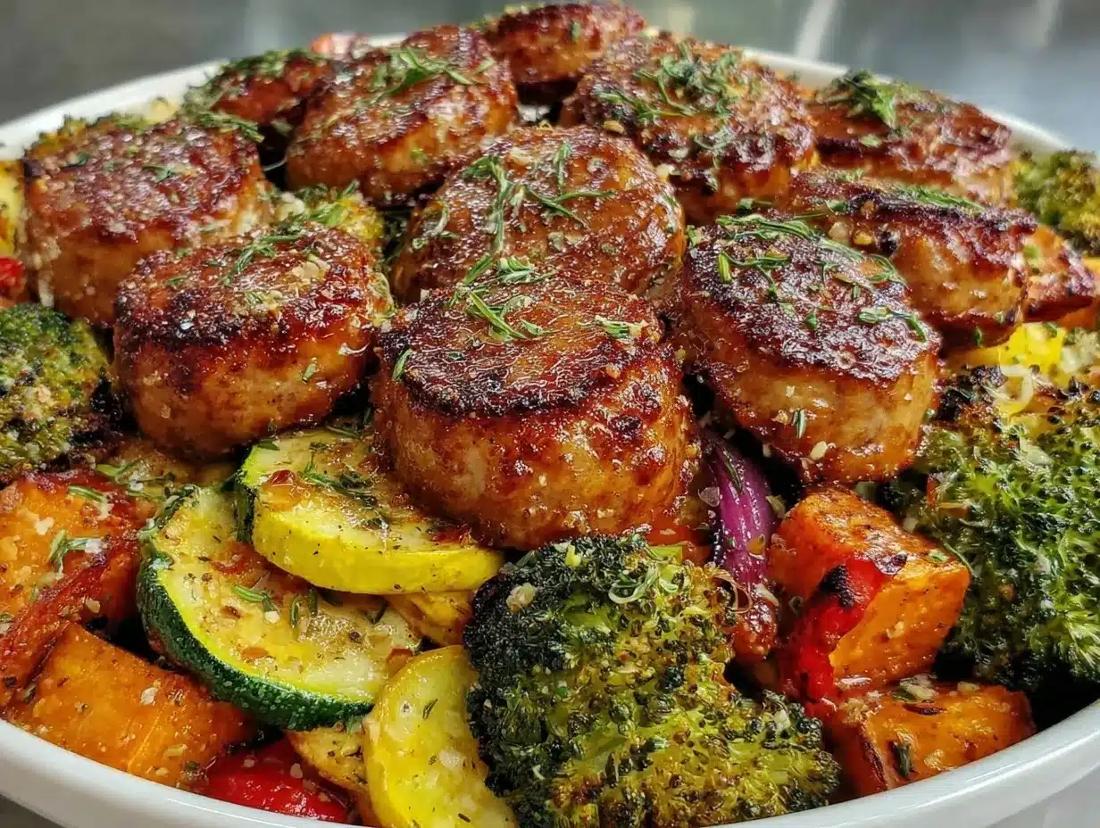 quick sausage veggie skillet bowl preparation steps