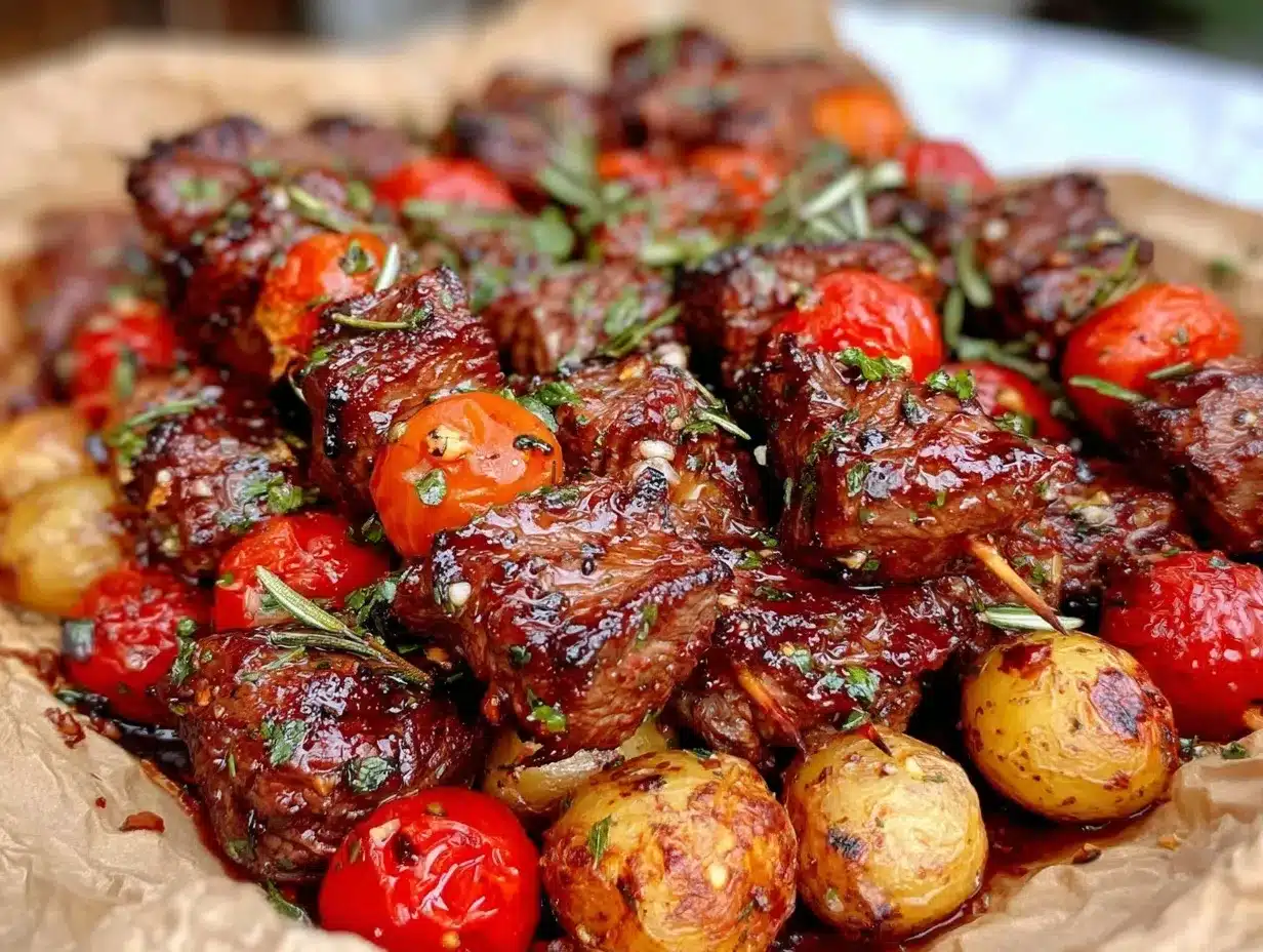 rosemary garlic steak kebabs preparation steps