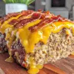savory cheeseburger meatloaf - featured image