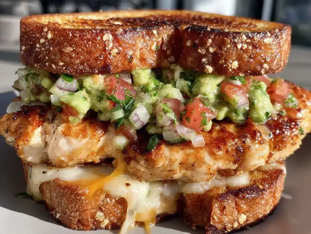 savory chicken avocado melt sandwich - featured image