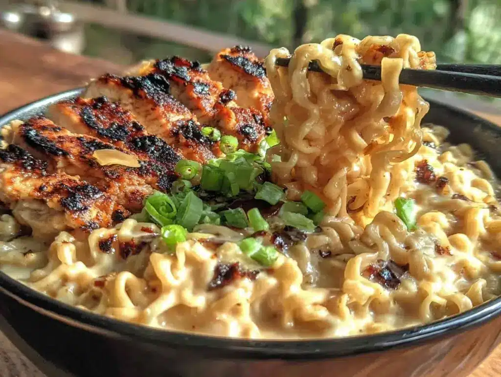 savory fiery chicken ramen - featured image