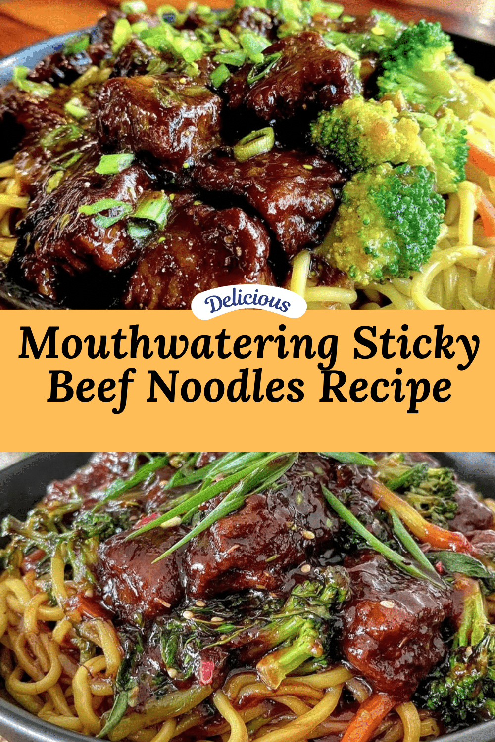 savory sticky beef noodles recipe