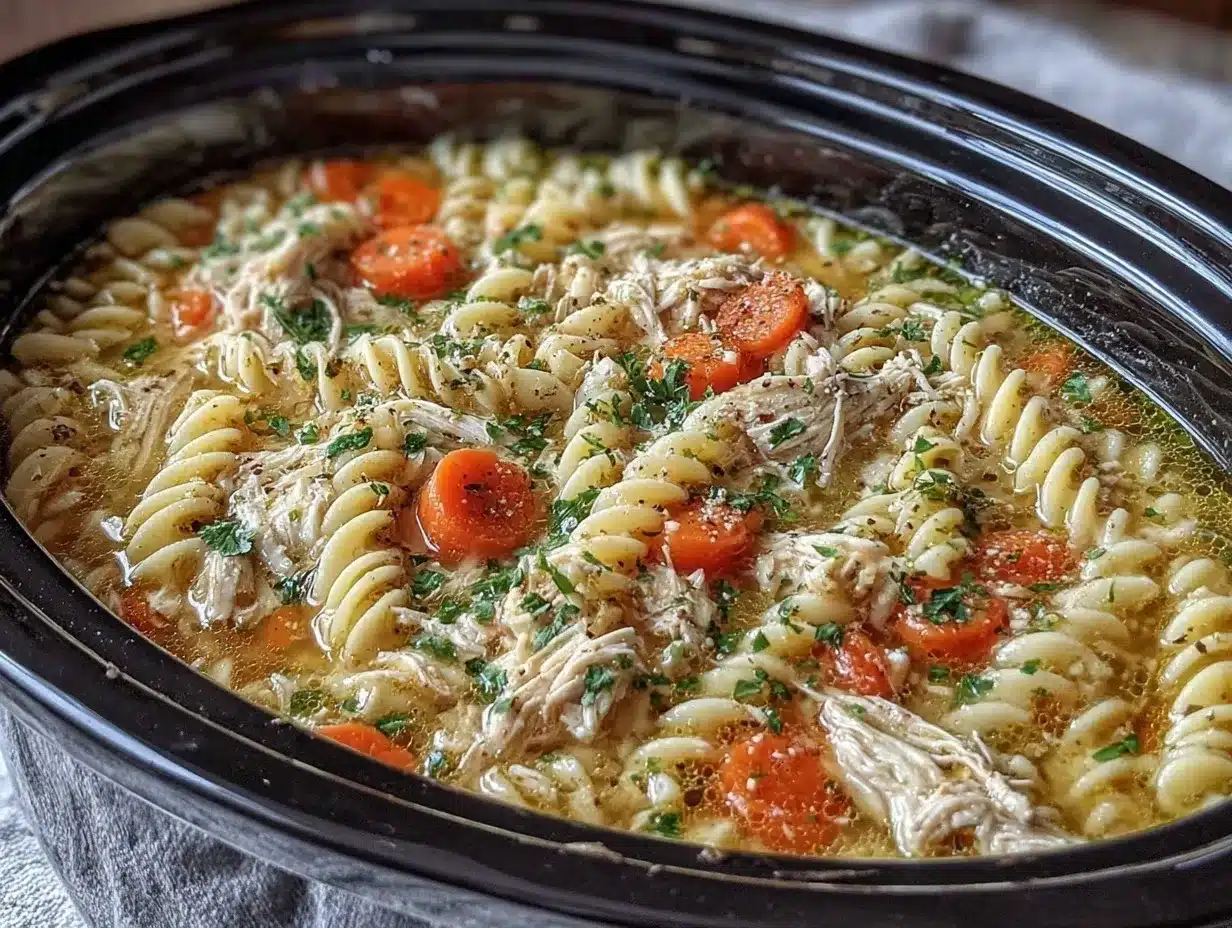 slow cooker chicken noodle soup preparation steps