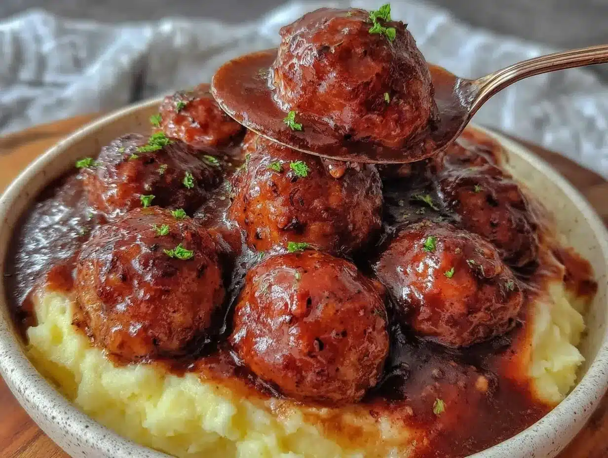 slow cooker Salisbury steak meatballs preparation steps