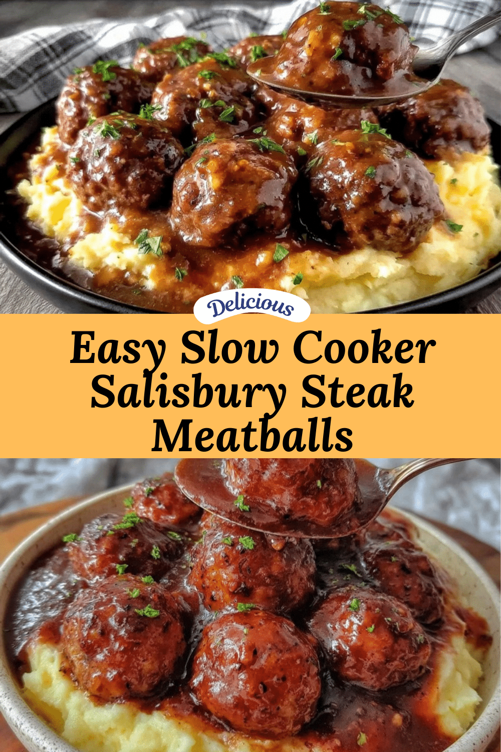 slow cooker Salisbury steak meatballs recipe