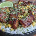 street corn chicken rice bowl - featured image