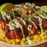 street corn chicken rice bowl - featured image