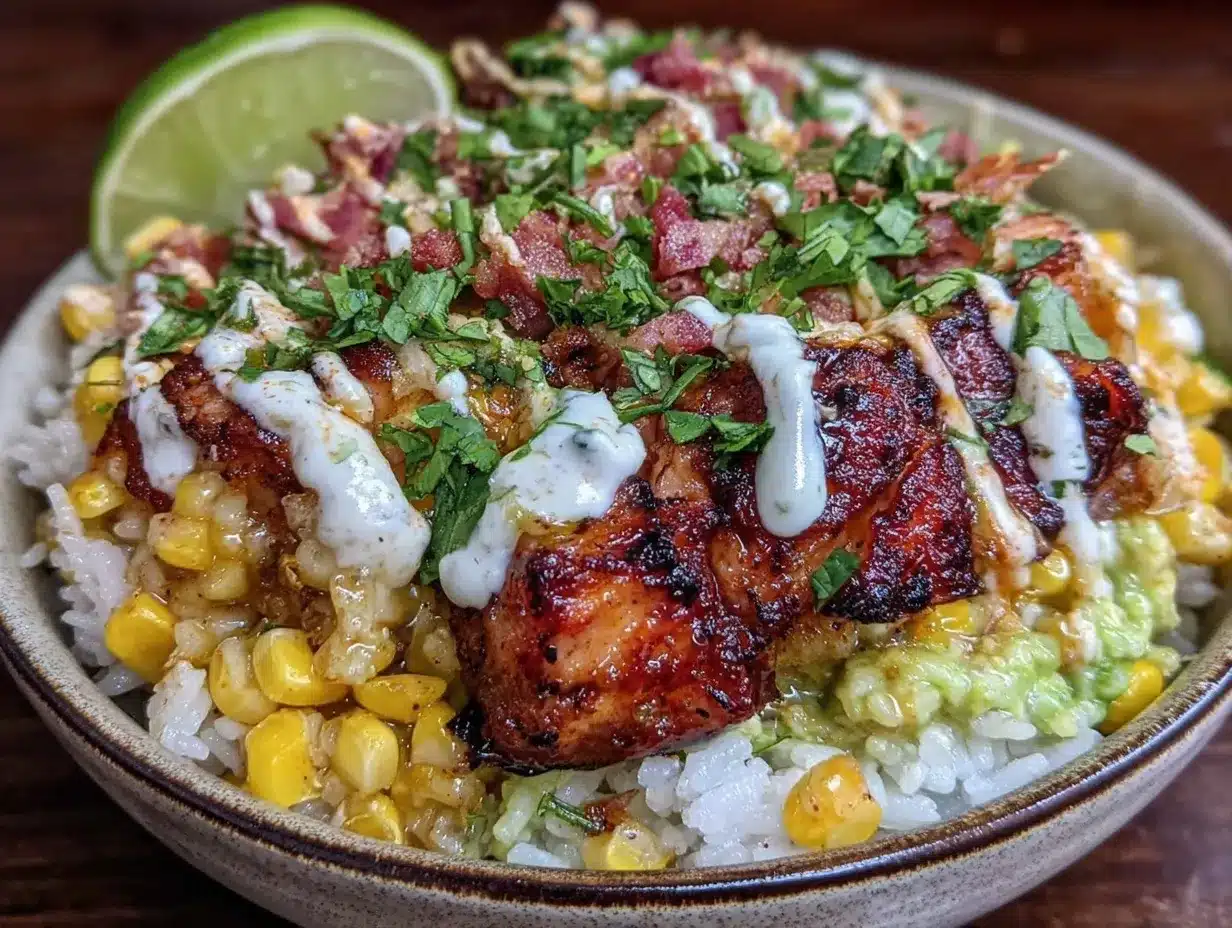street corn chicken rice bowl preparation steps