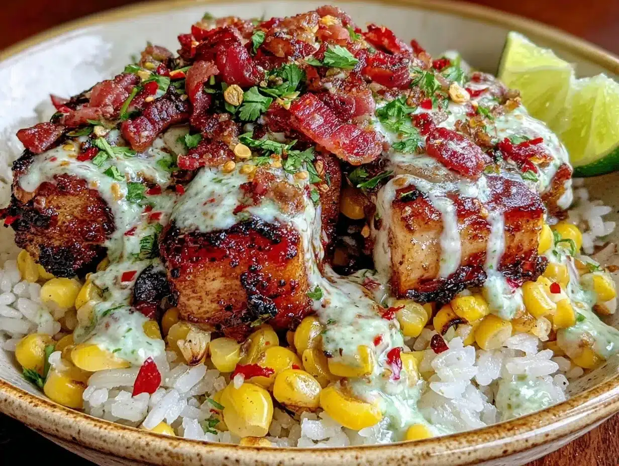 street corn chicken rice bowl preparation steps