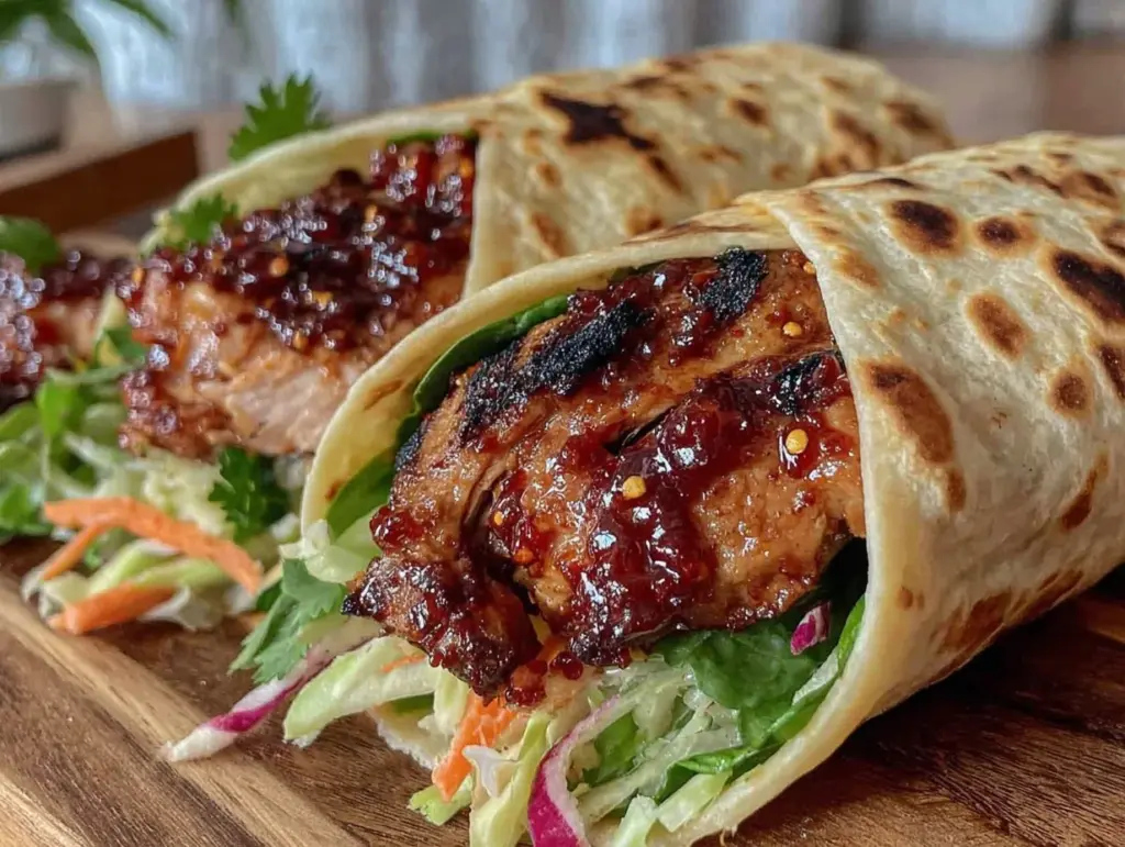 sweet chili chicken wraps - featured image