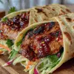 sweet chili chicken wraps - featured image