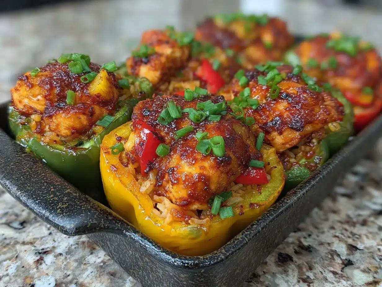 teriyaki pineapple chicken stuffed peppers preparation steps