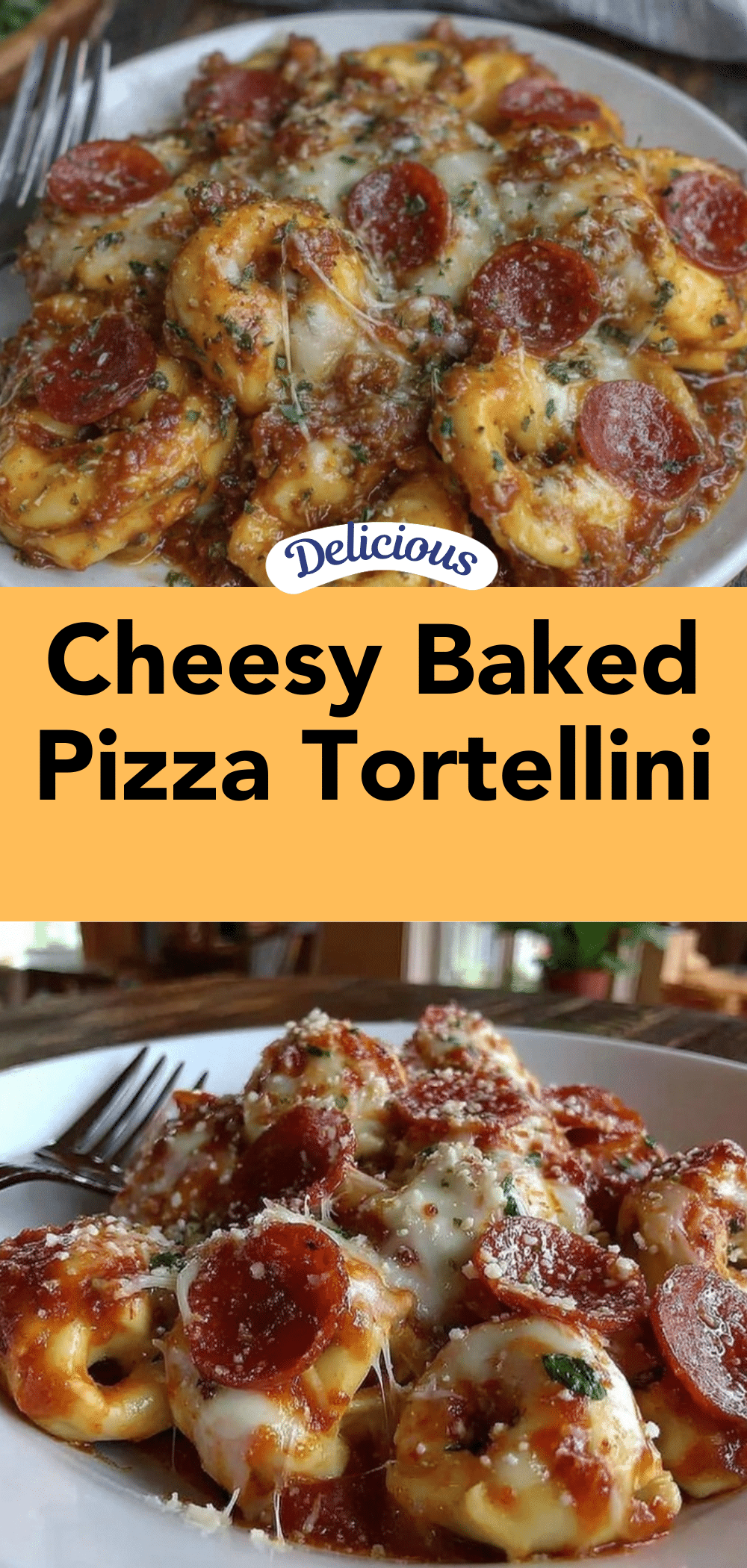 cheesy baked pizza tortellini recipe