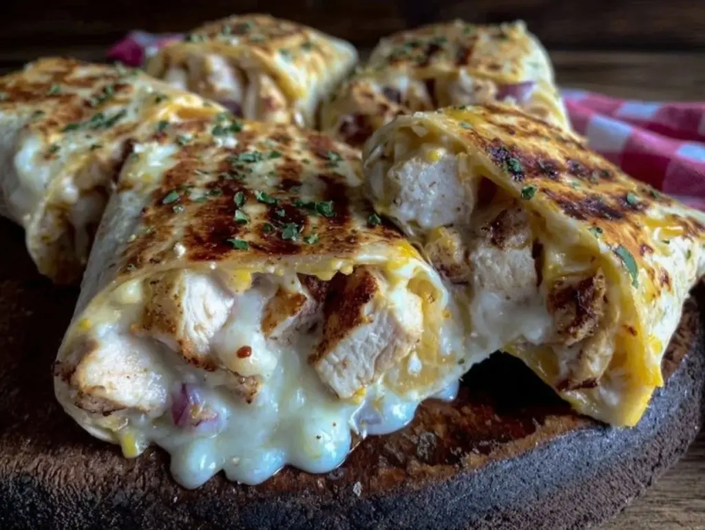cheesy garlic chicken wraps - featured image