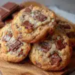 chewy gooey big fat chocolate chip cookies - featured image