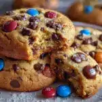 chewy M&M cookies recipe - featured image