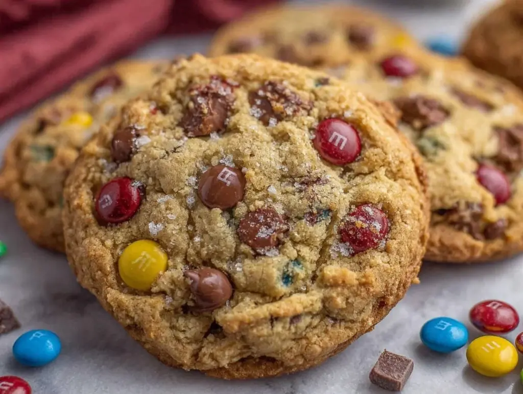 chewy M&M cookies recipe - featured image