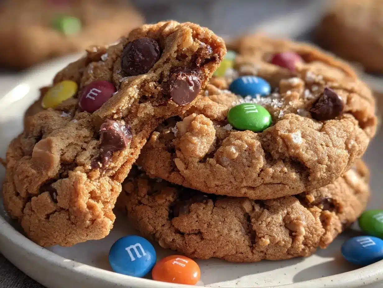 chewy M&M cookies recipe preparation steps