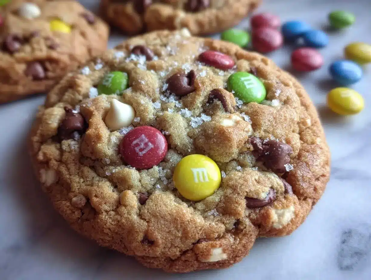 chewy M&M cookies recipe preparation steps