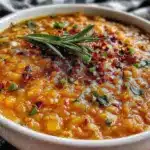 creamy coconut curry lentil soup - featured image