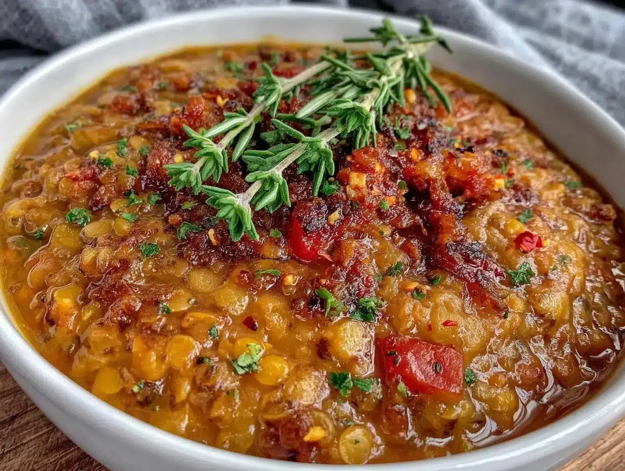 creamy coconut curry lentil soup preparation steps