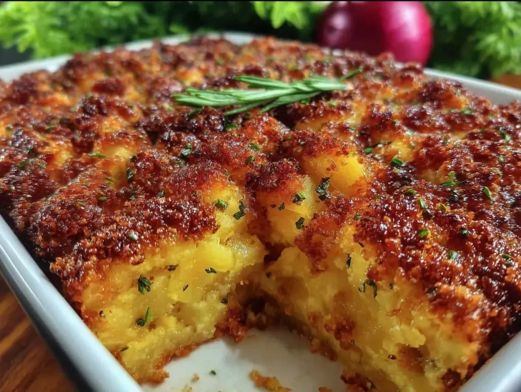 creamy golden yellow squash casserole - featured image