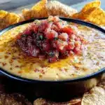creamy high protein queso dip - featured image