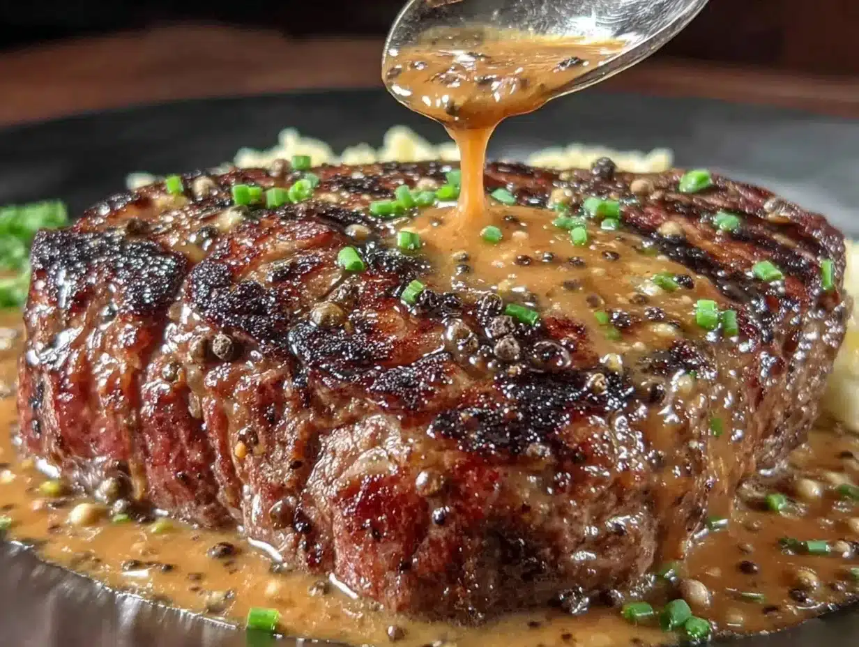 creamy peppercorn sauce for steak preparation steps