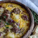 creamy slow cooker hamburger potato soup - featured image