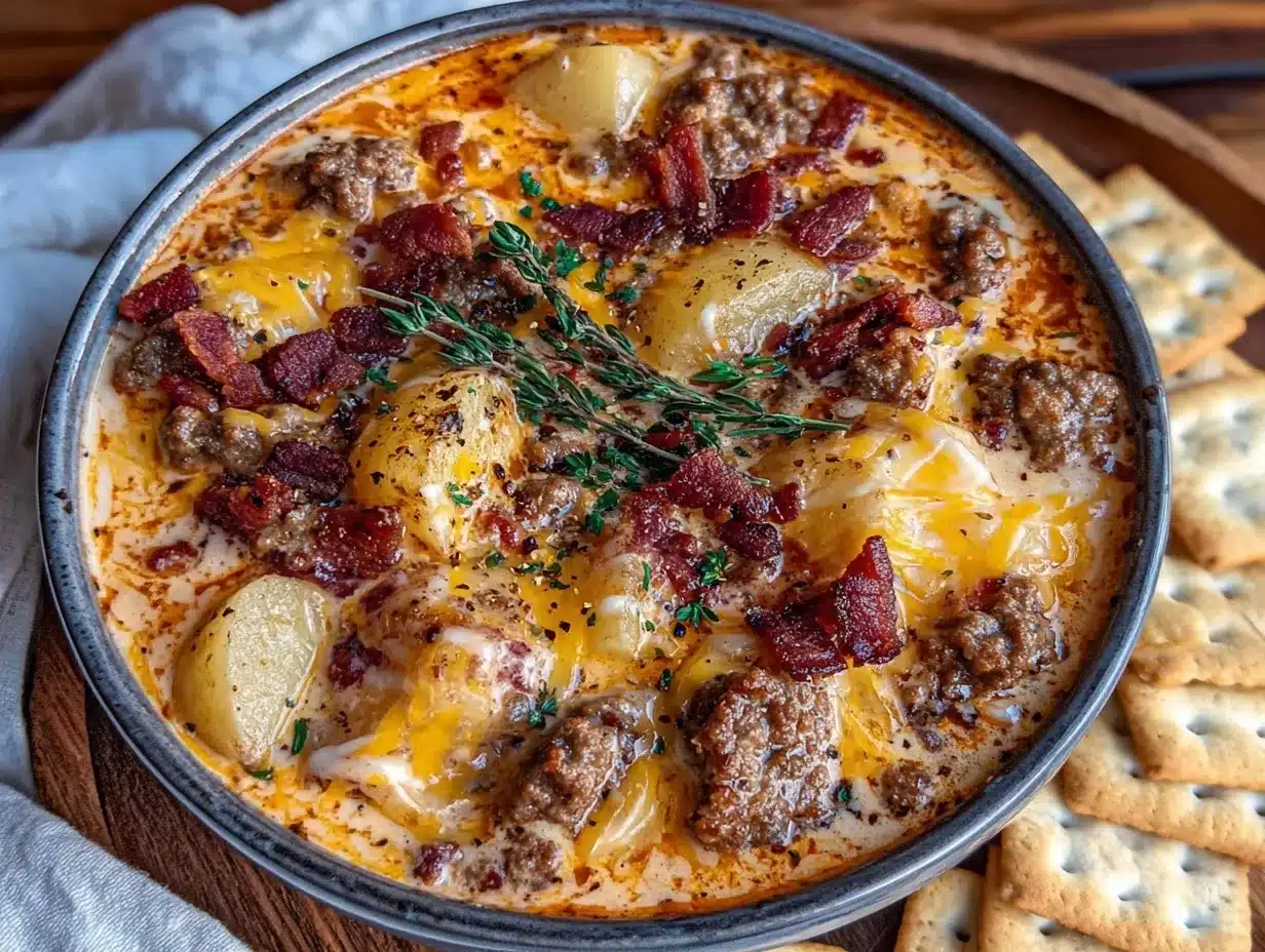 creamy slow cooker hamburger potato soup preparation steps