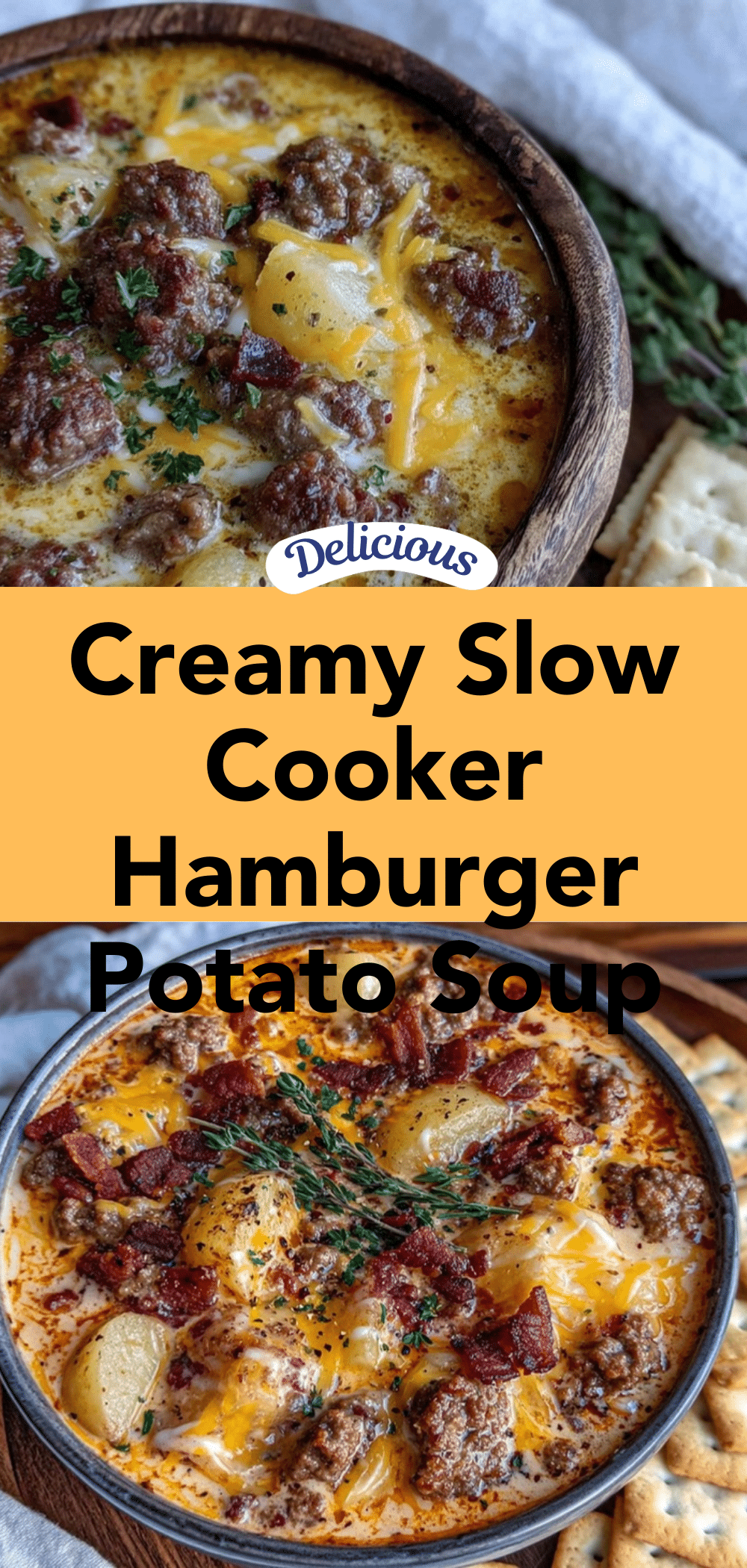 creamy slow cooker hamburger potato soup recipe